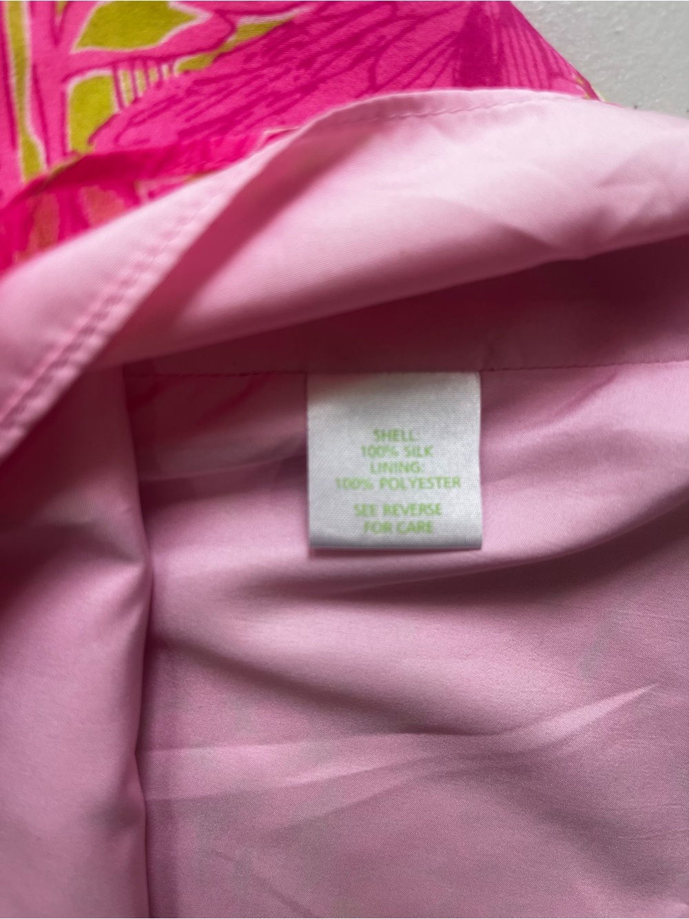 Lilly Pulitzer Pink Green Floral Silk Strapless Tube Top Size 6 - Picture 6 of 7